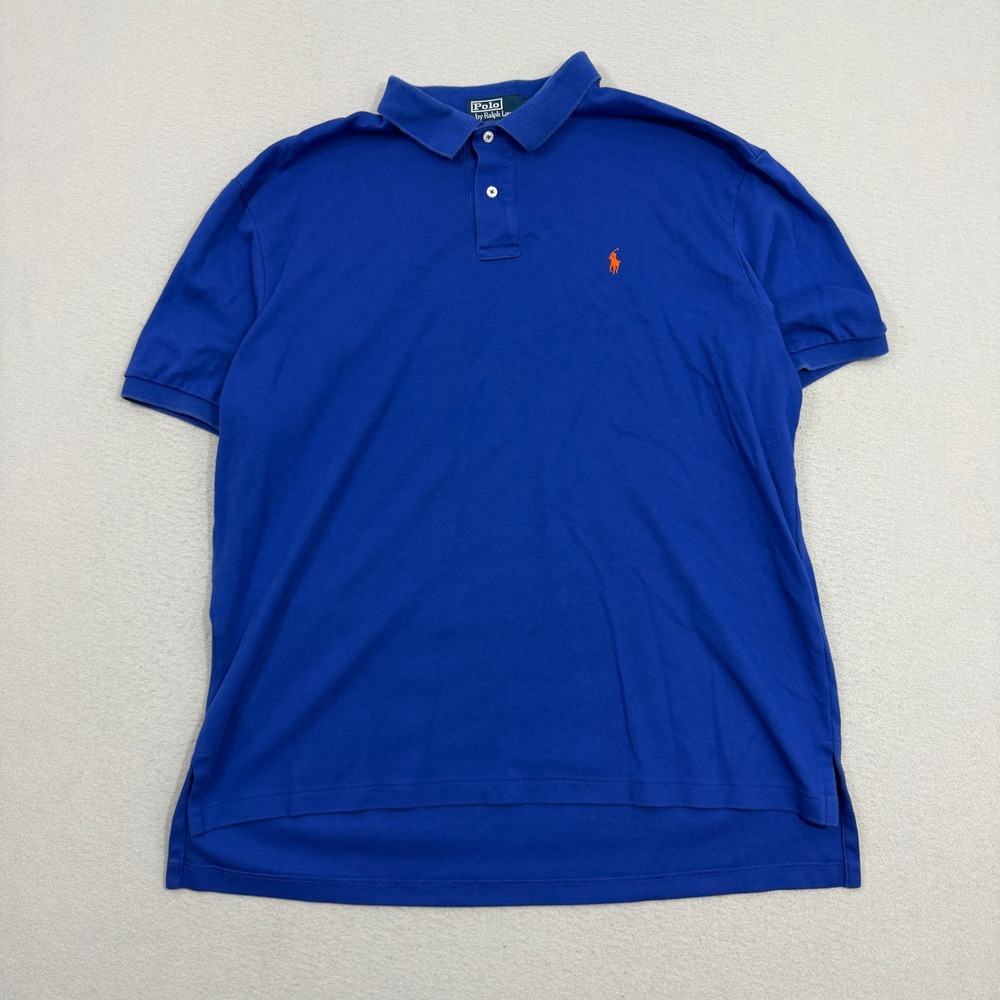 Vintage Polo Ralph Lauren Shirt Mens XL Blue Short Sleeve Classic Fit Pony Logo